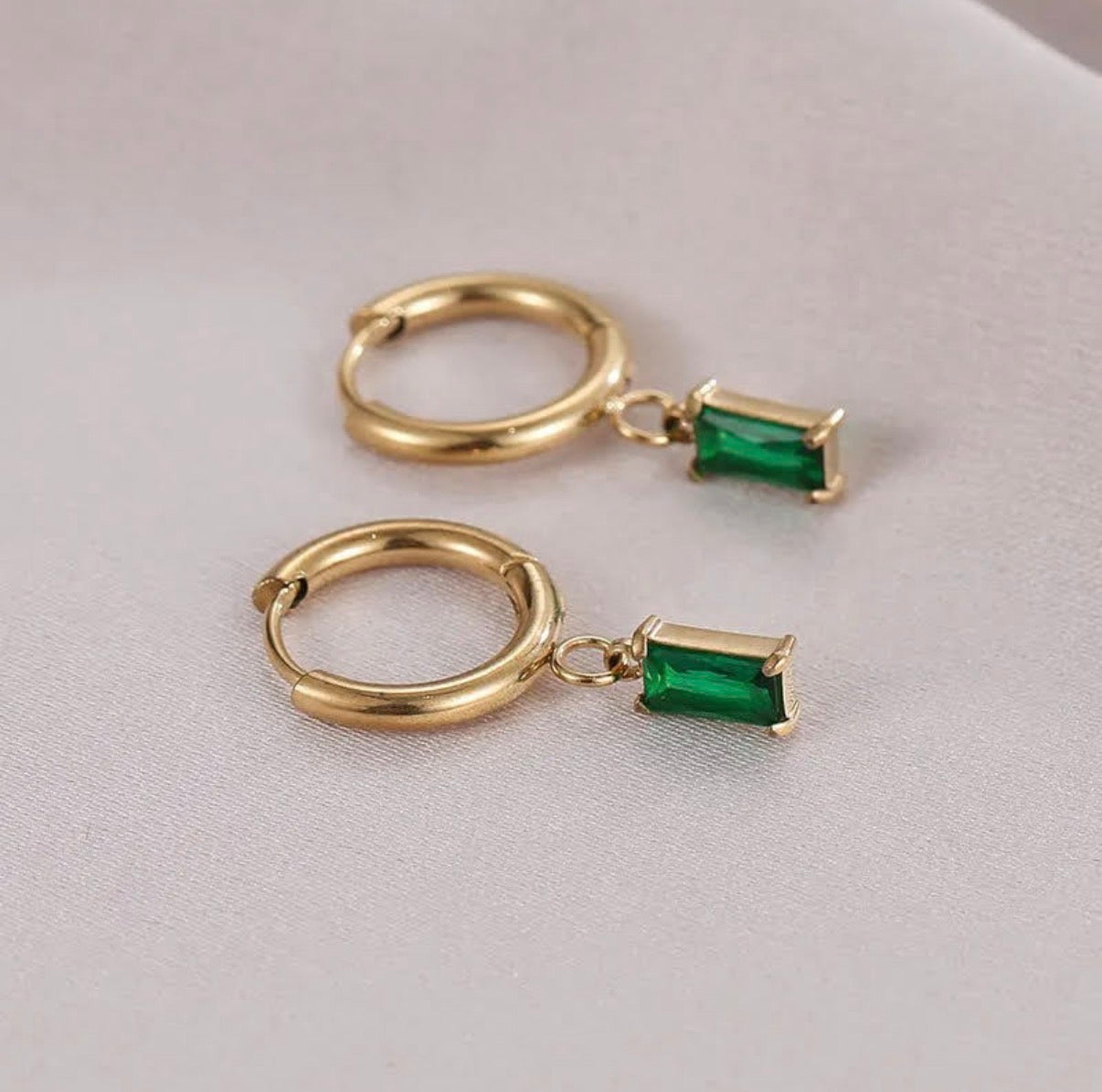 Emerald Luxe Hoops