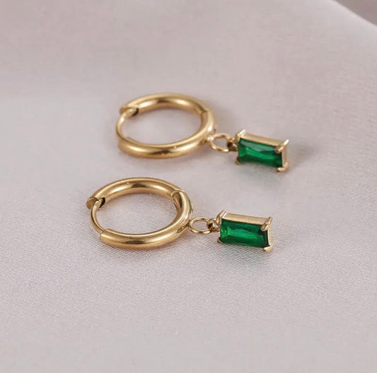 Emerald Luxe Hoops